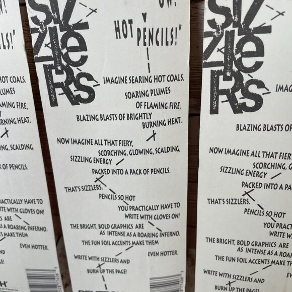 Lot of 3 Vintage PENTECH Sizzlers 5 Pack No. 2 Designer Pencils 77406 USA NEW - Picture 5 of 6